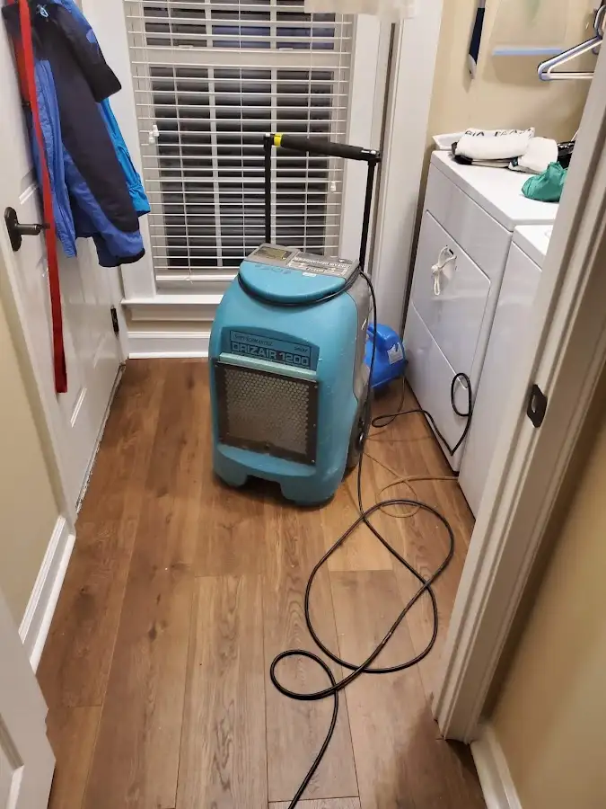 Commercial dehumidifier deployed for Flood Damage Cleanup in Genoa